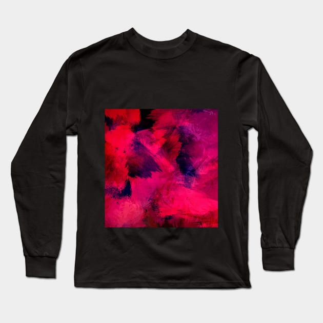 Red Strokes Design Long Sleeve T-Shirt by Honeynandal